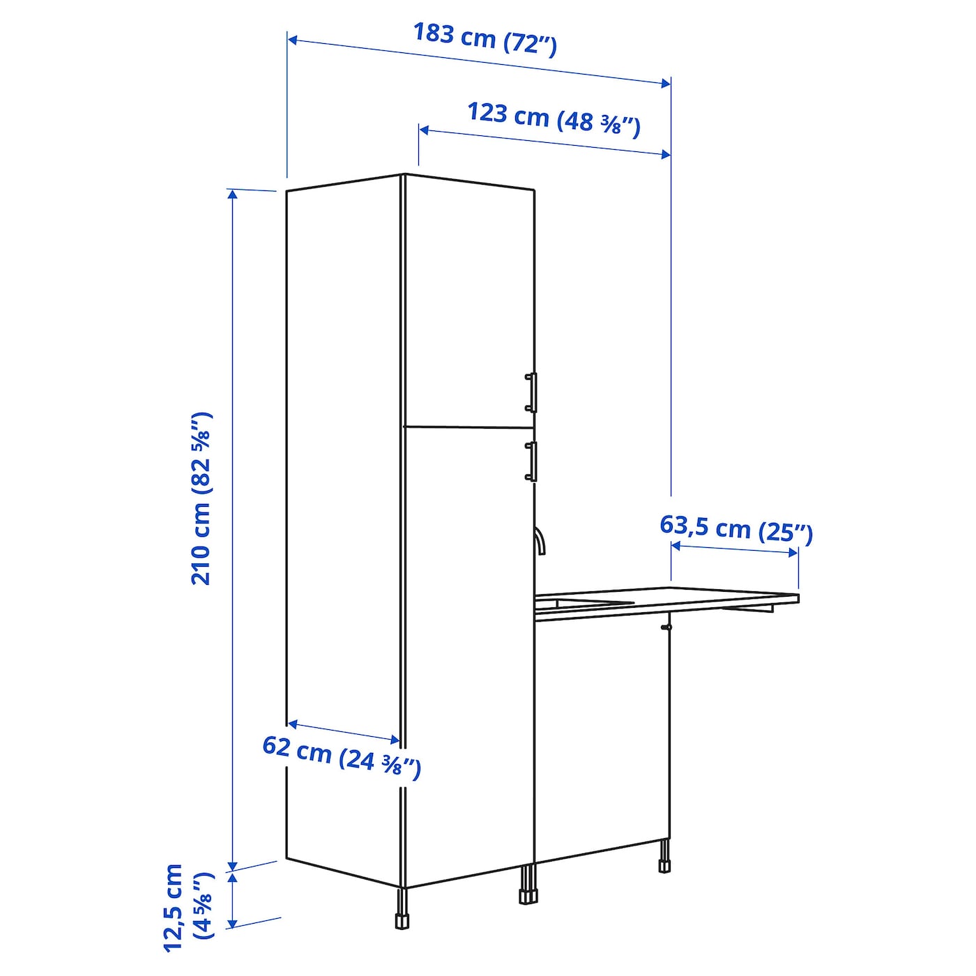 IKEA ENHET Lavanderia Bianco 183x63.5x222.5 Cm