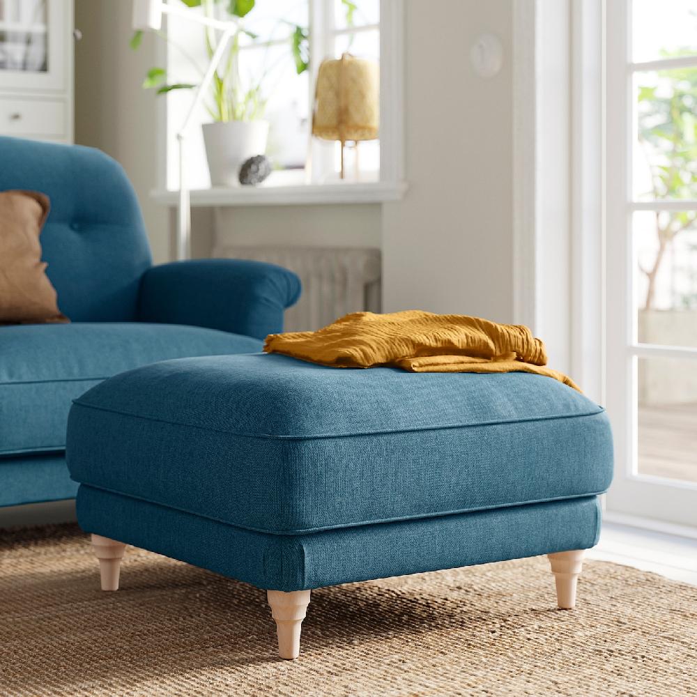 IKEA ESSEBODA Poggiapiedi Tallmyra/blu Betulla