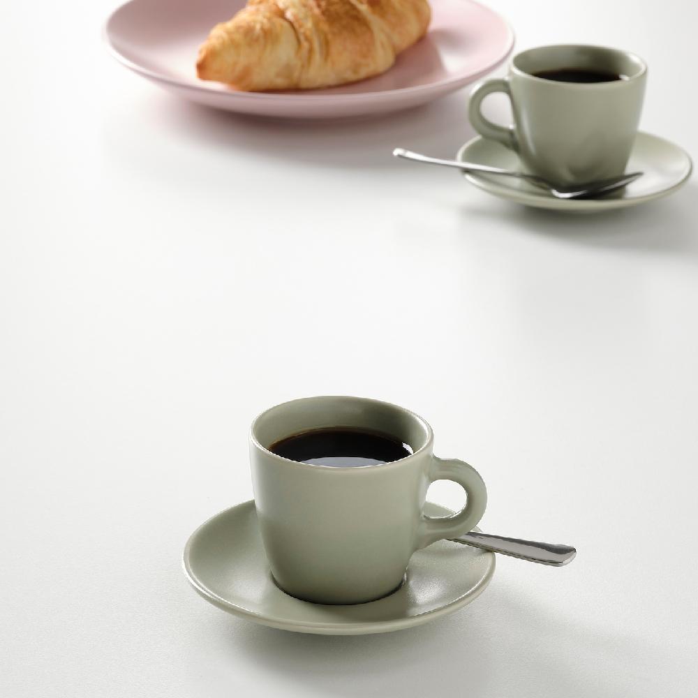 IKEA FÄRGKLAR Tazza E Piattino Opaco/verde 7 Cl