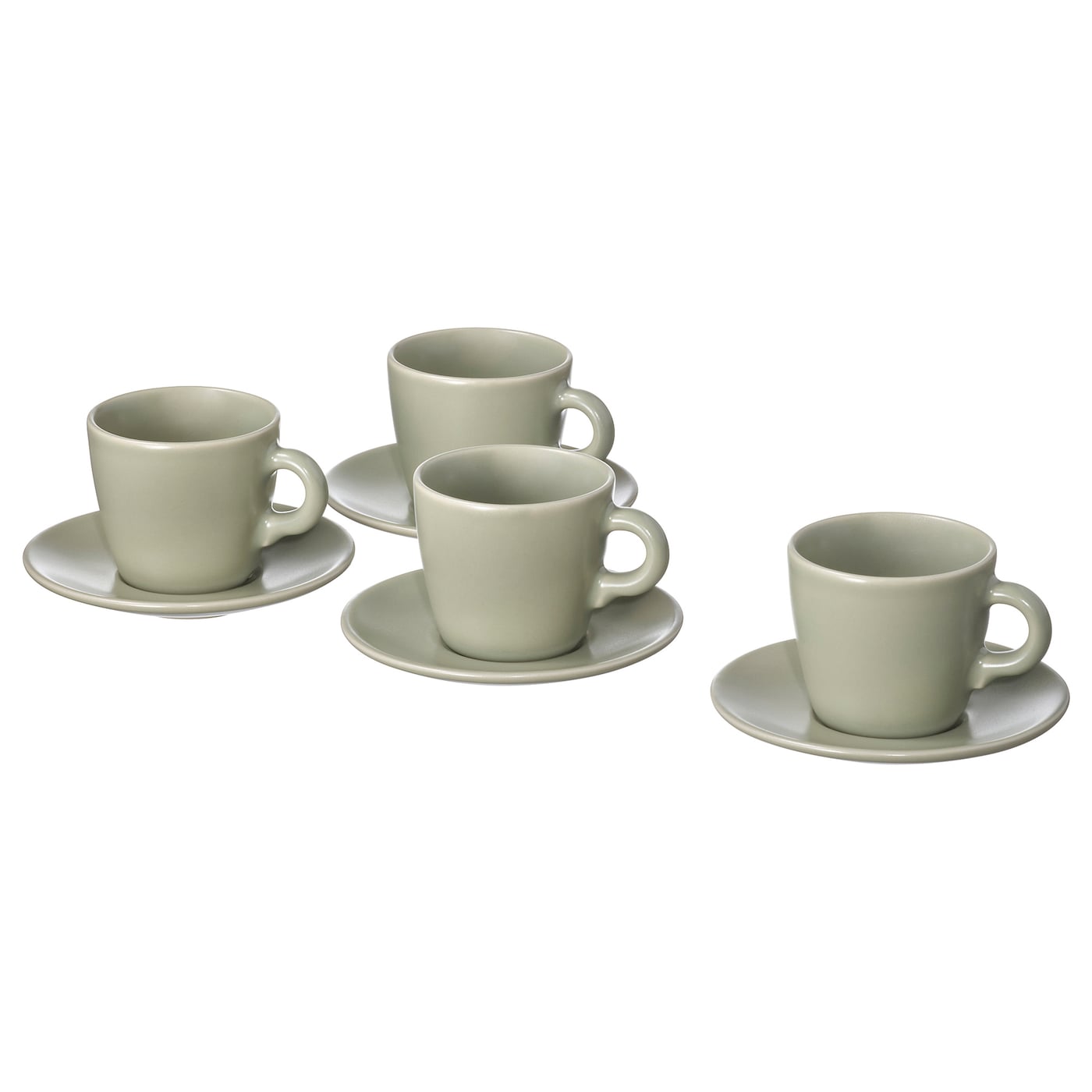 IKEA FÄRGKLAR Tazza e piattino opaco/verde 7 cl