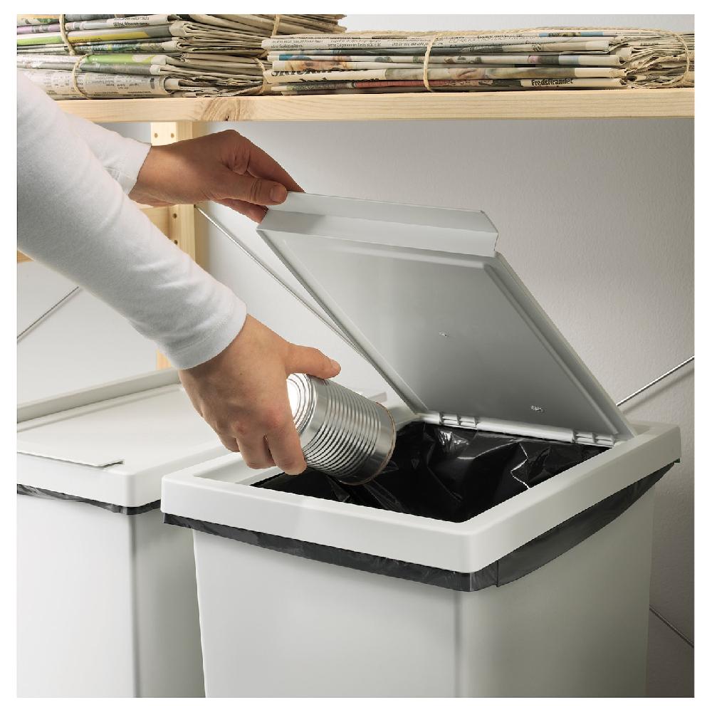 IKEA FILUR Bidone Con Coperchio Bianco 42 L