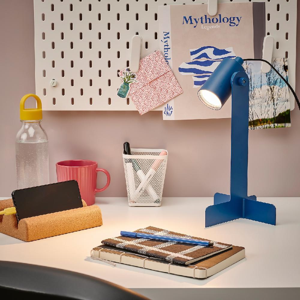 IKEA FLOTTILJ Lampada Da Scrivania Blu Scuro