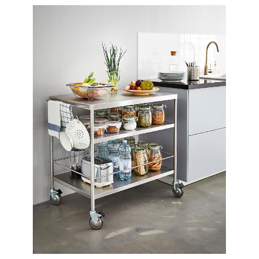 IKEA FLYTTA Carrello Inox 98x57 Cm