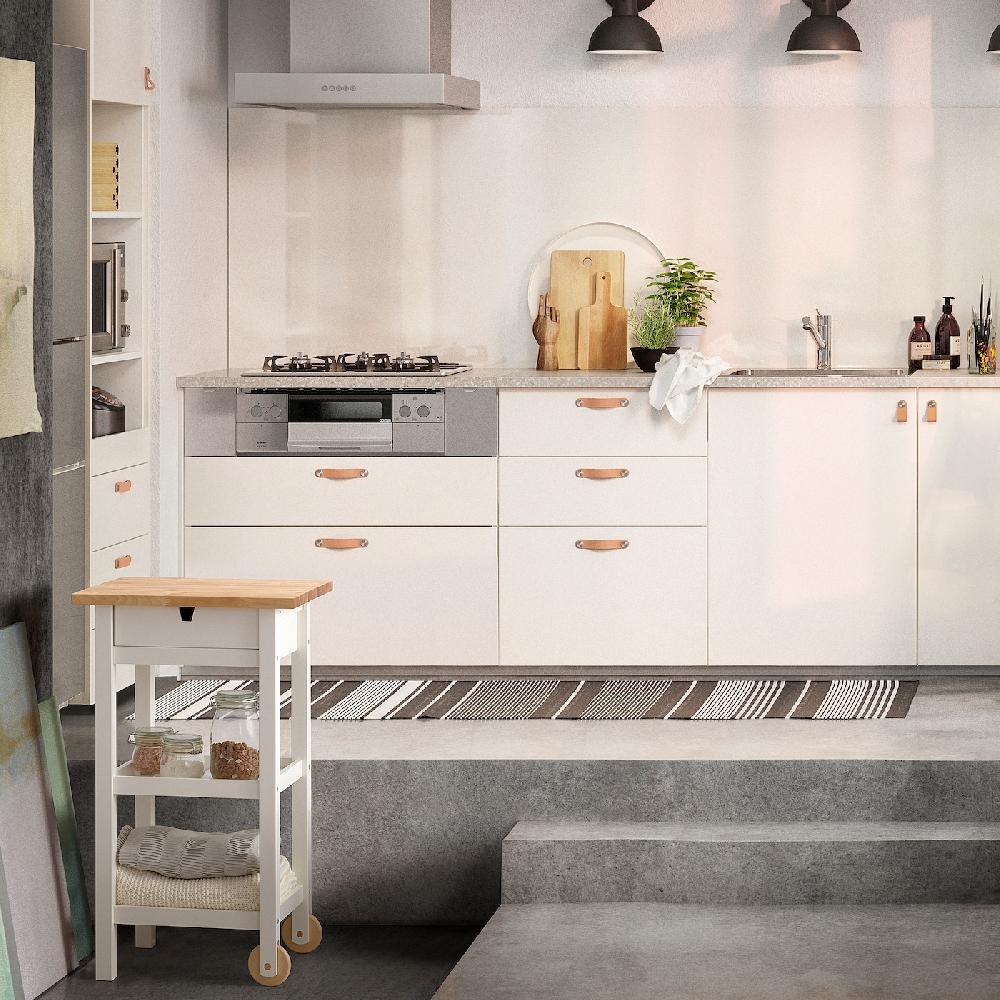 IKEA FÖRHÖJA Carrello Betulla/bianco 53x43 Cm