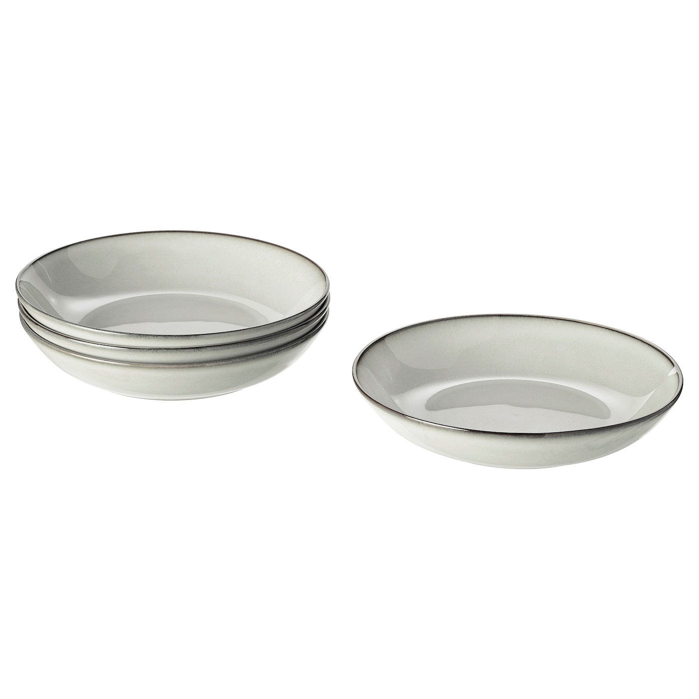 IKEA GLADELIG Piatto fondo grigio 21 cm