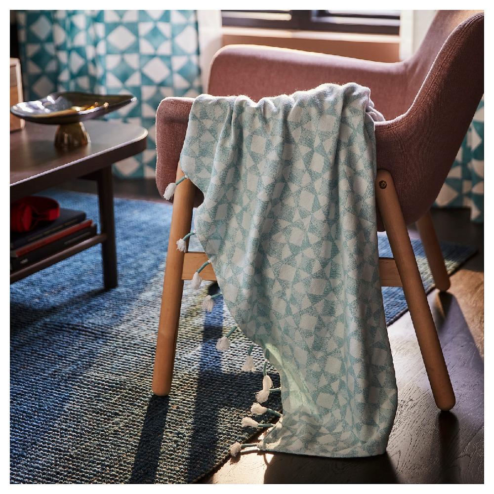 IKEA GOKVÄLLÅ Plaid Blu 130x170 Cm