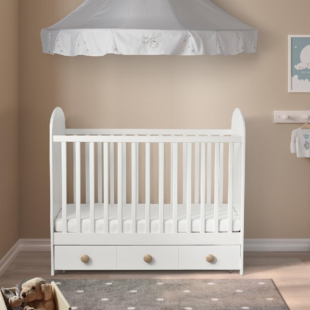 IKEA GONATT Lettino Con Cassetto Bianco 60x120 Cm