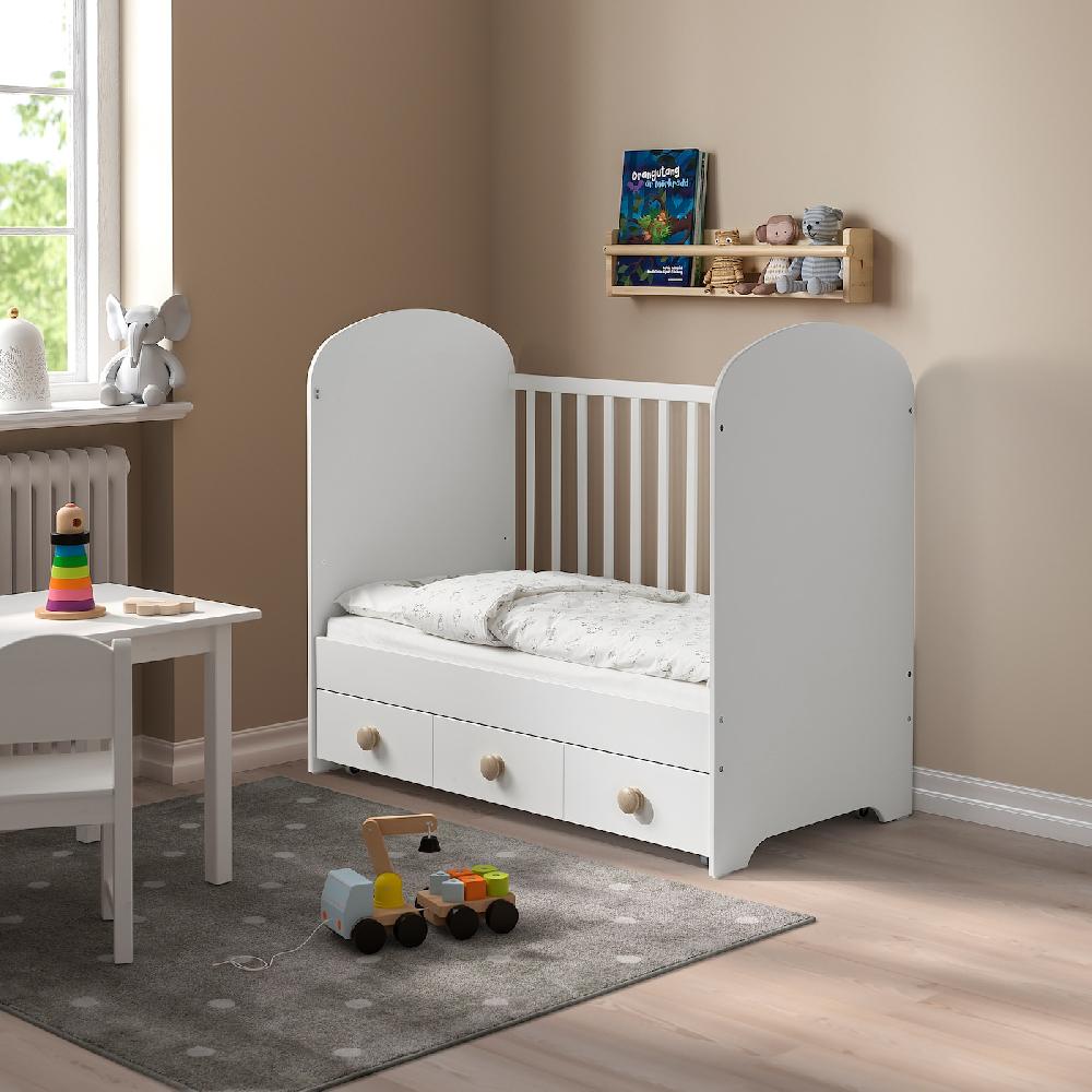 IKEA GONATT Lettino Con Cassetto Bianco 60x120 Cm