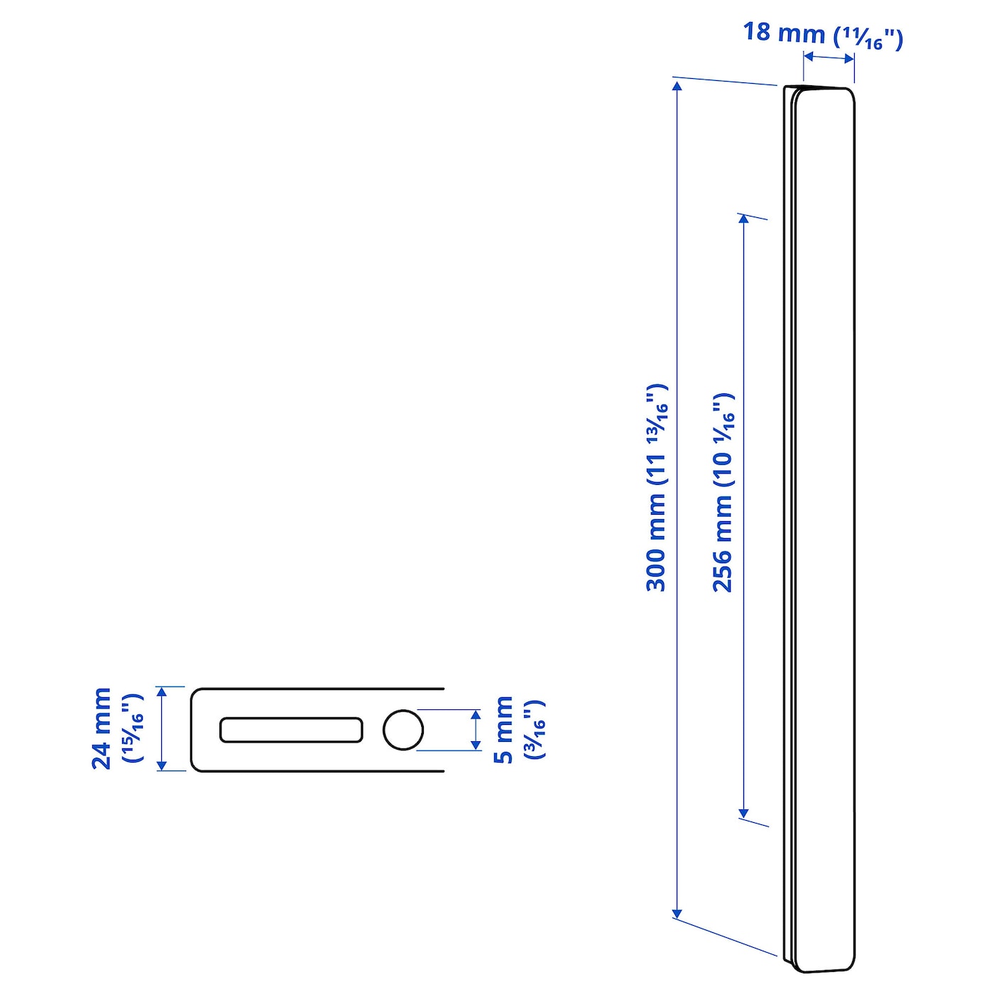 IKEA HACKÅS Maniglia Antracite 300 Mm
