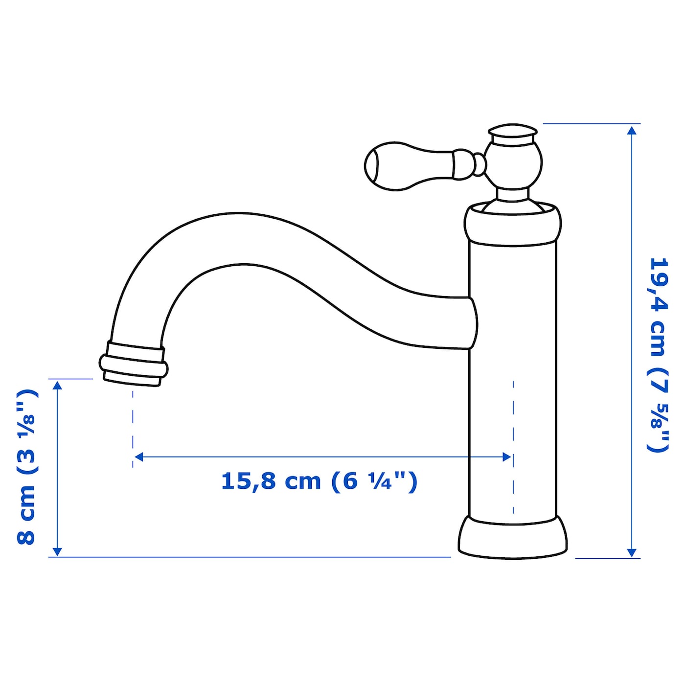 IKEA HAMNSKÄR Miscelatore Per Lavabo Cromato