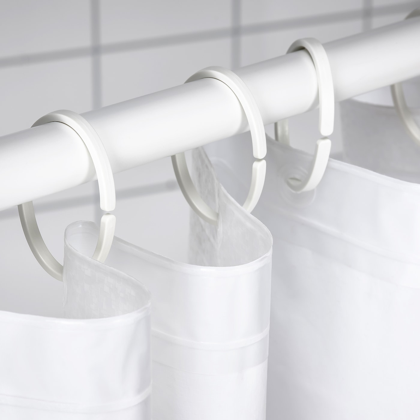 IKEA HASSJÖN Anelli Per Tenda Doccia Bianco