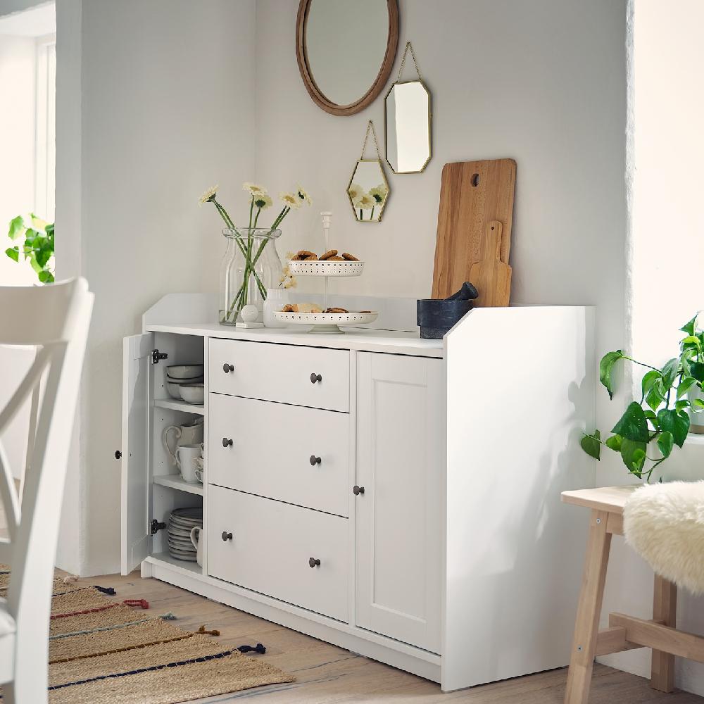 IKEA HAUGA Buffet Bianco 140x84 Cm