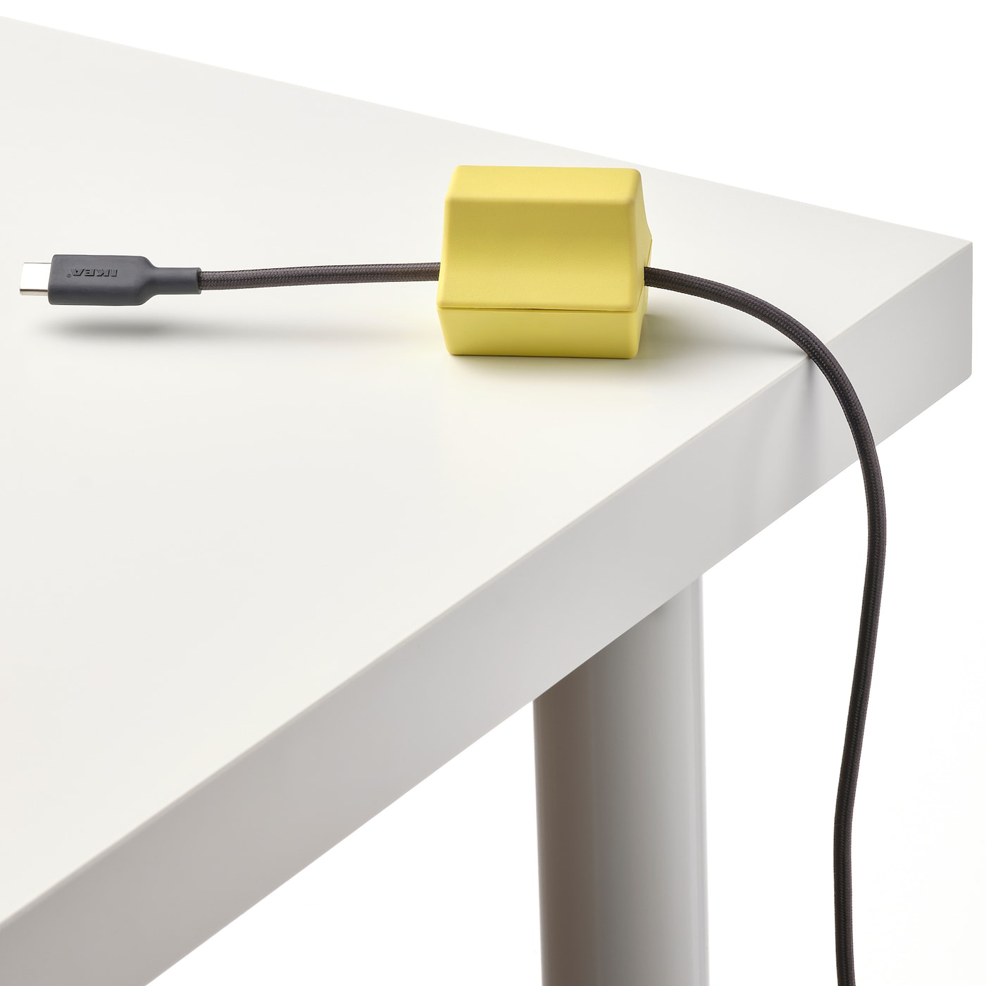 IKEA HAVSKÅL Fermacavi USB 2 Pezzi Nero/giallo