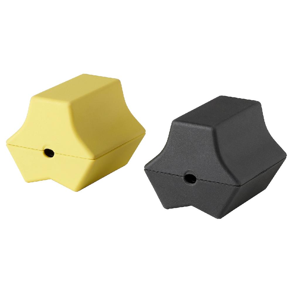 IKEA HAVSKÅL Fermacavi USB 2 pezzi nero/giallo