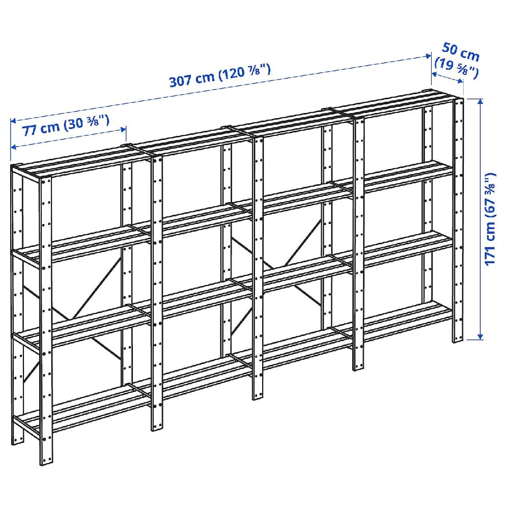 IKEA HEJNE 4 Sezioni/ripiani Pino 307x50x171 Cm