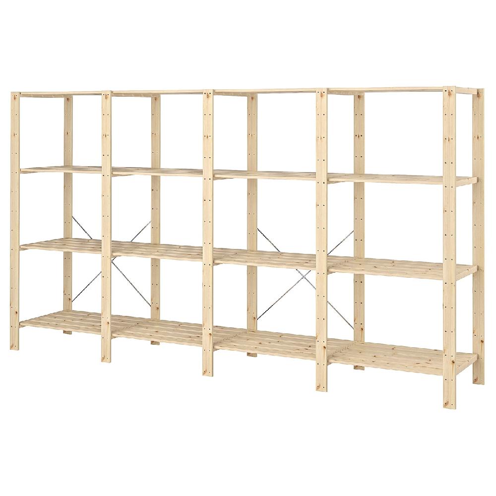IKEA HEJNE 4 sezioni/ripiani pino 307x50x171 cm
