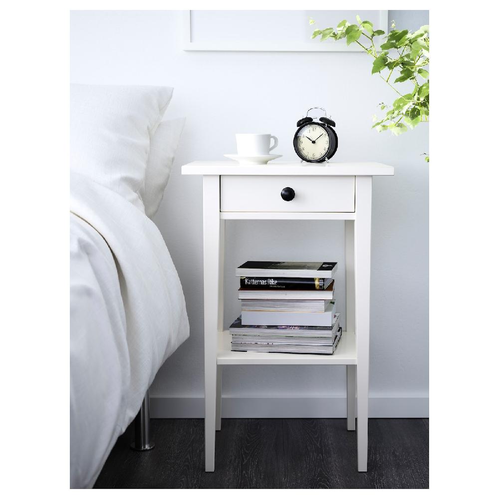 IKEA HEMNES Comodino Mordente Bianco 46x35 Cm