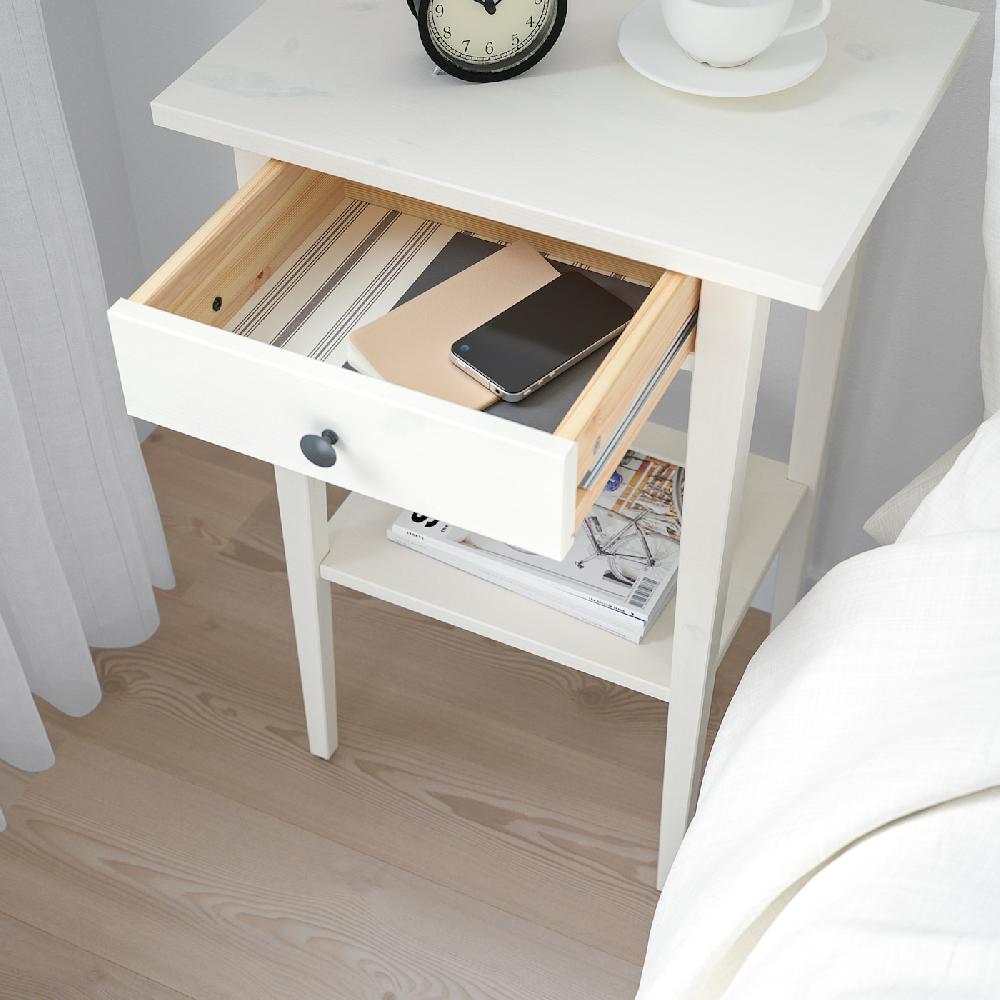 IKEA HEMNES Comodino Mordente Bianco 46x35 Cm