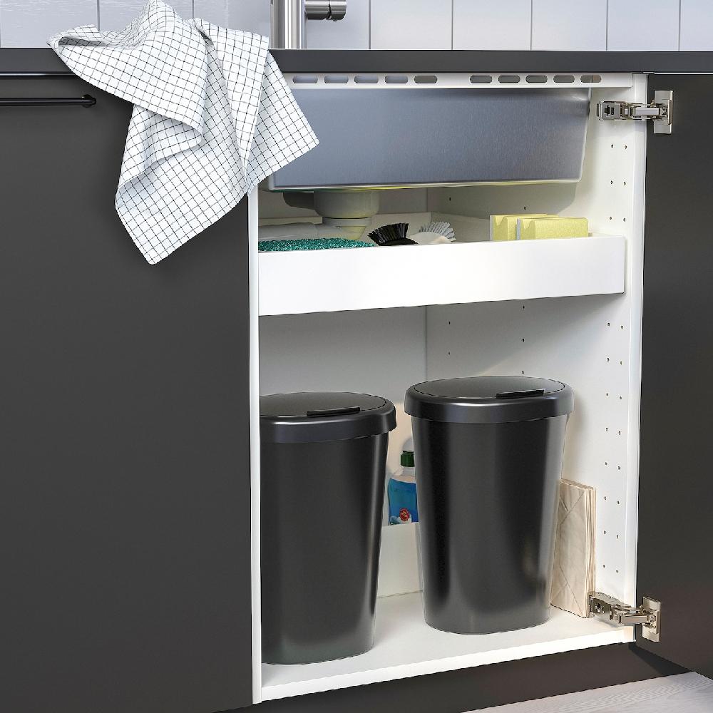 IKEA HÖLASS Secchio Con Coperchio Nero 8 L