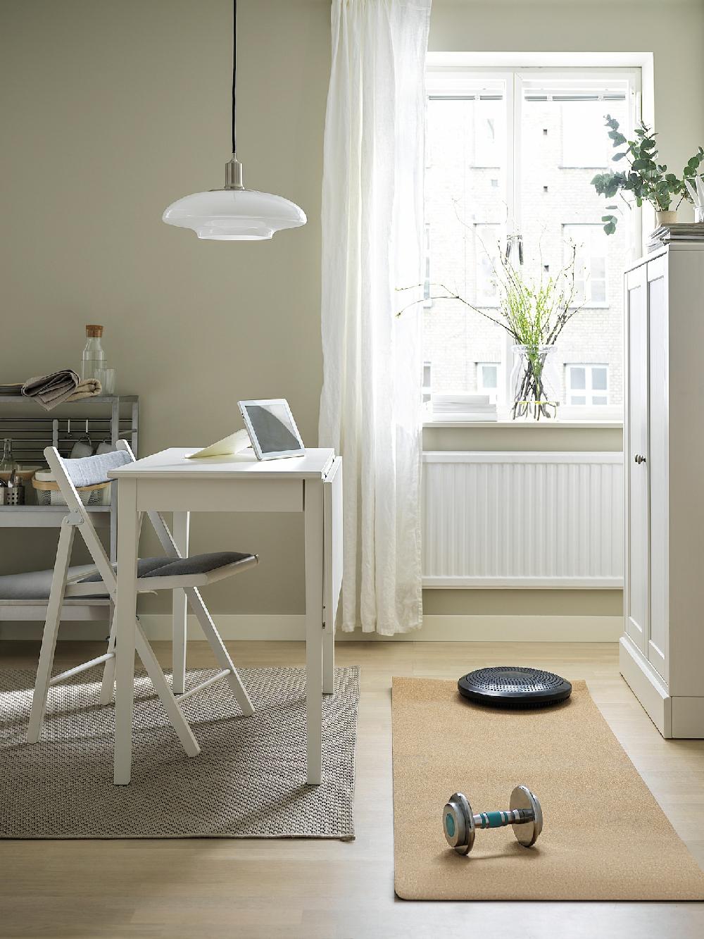 IKEA IDANÄS Tavolo Con Ribalta Bianco 51/86x96 Cm