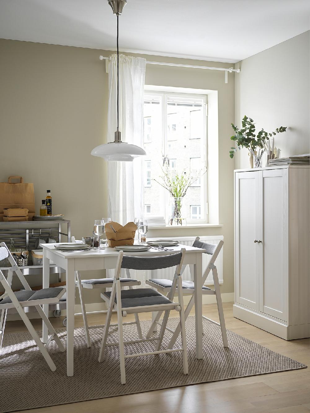 IKEA IDANÄS Tavolo Con Ribalta Bianco 51/86x96 Cm