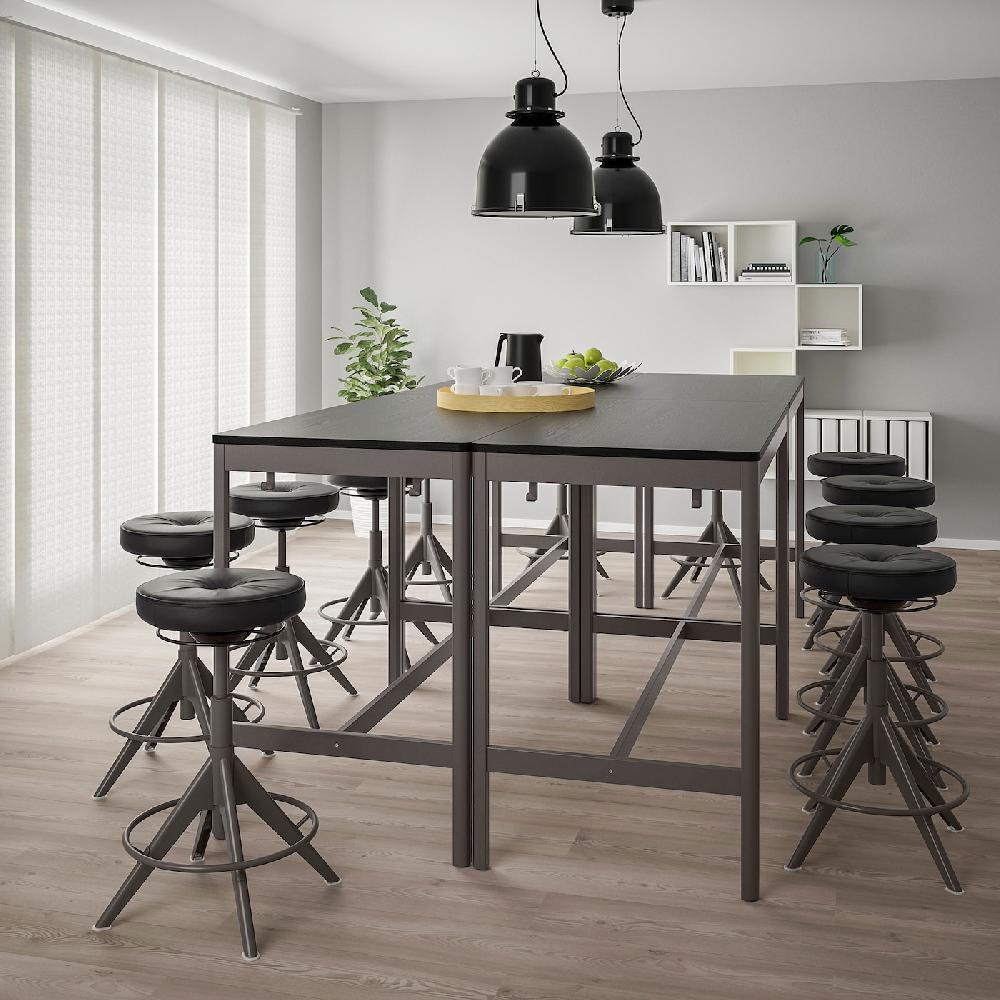 IKEA IDÅSEN Tavolo Nero/grigio Scuro 140x70x105 Cm