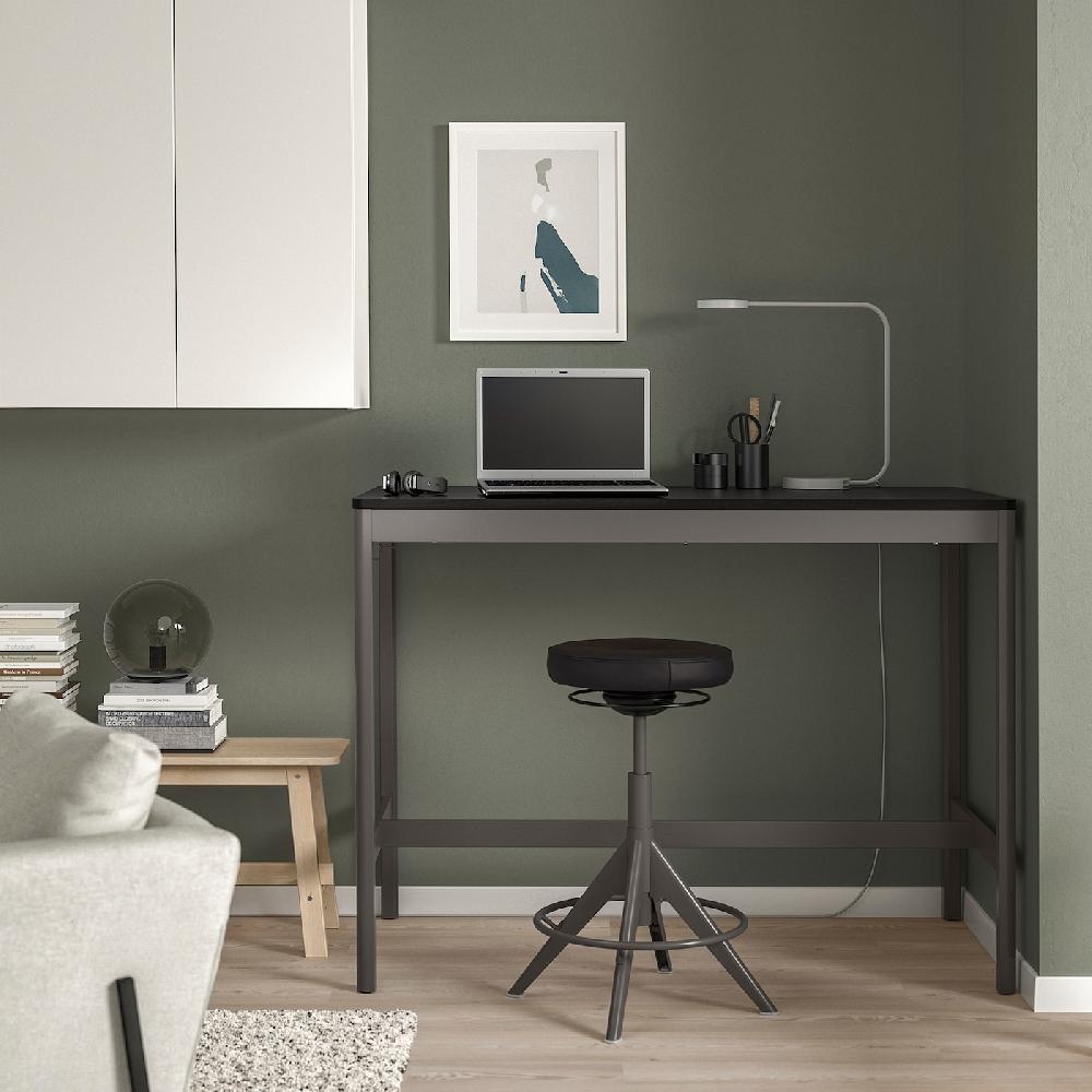 IKEA IDÅSEN Tavolo Nero/grigio Scuro 140x70x105 Cm
