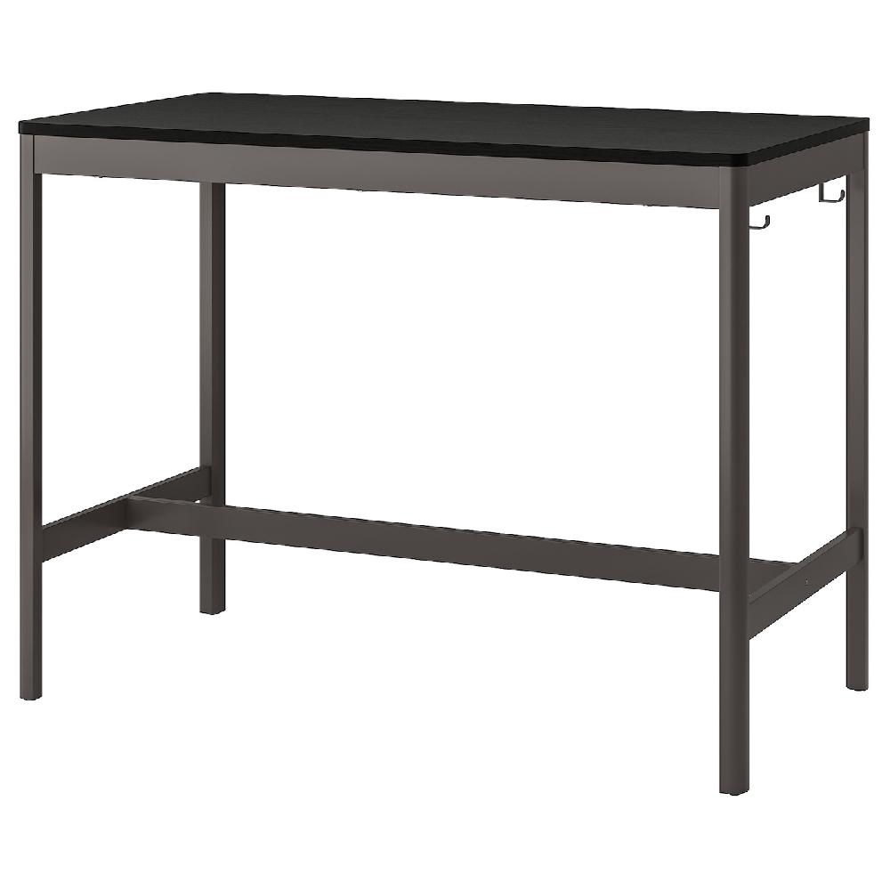 IKEA IDÅSEN Tavolo nero/grigio scuro 140x70x105 cm