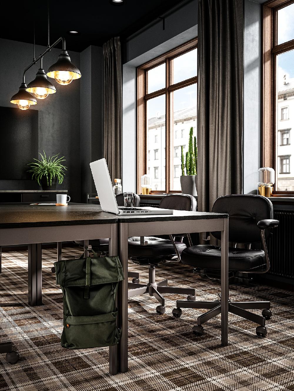 IKEA IDÅSEN Tavolo Nero/grigio Scuro 140x70x75 Cm