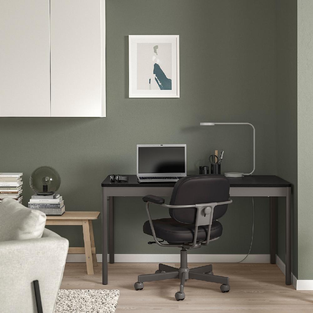 IKEA IDÅSEN Tavolo Nero/grigio Scuro 140x70x75 Cm