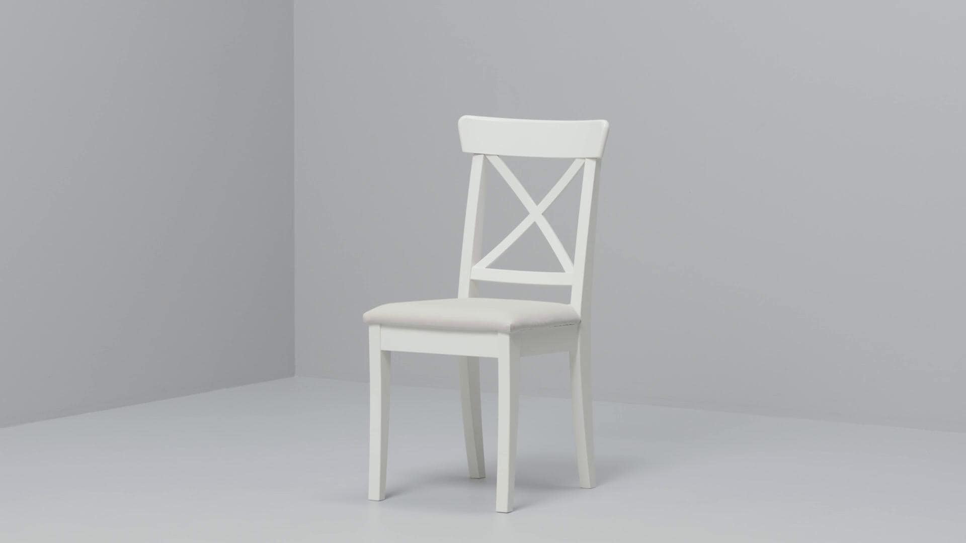 IKEA INGOLF Sedia Bianco/Hallarp Beige