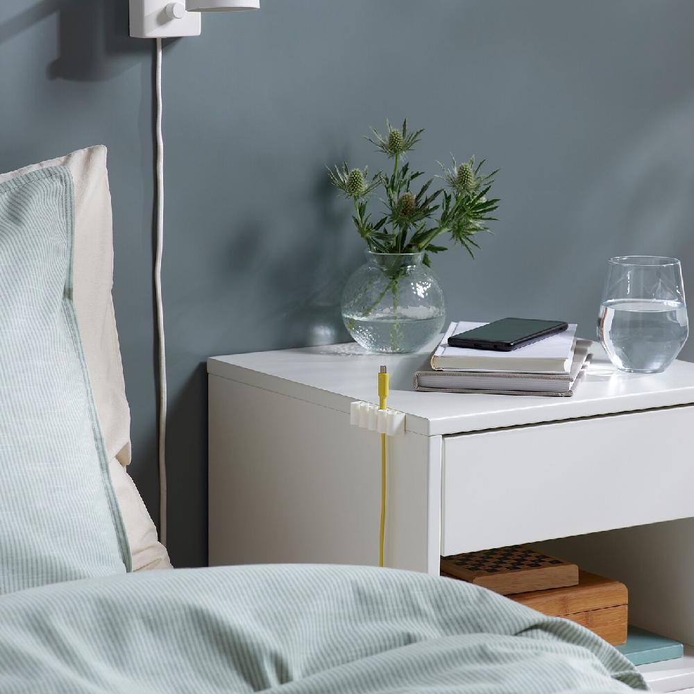 IKEA KALKSTUFF Set Di 3 Supporti Per Cavi Bianco