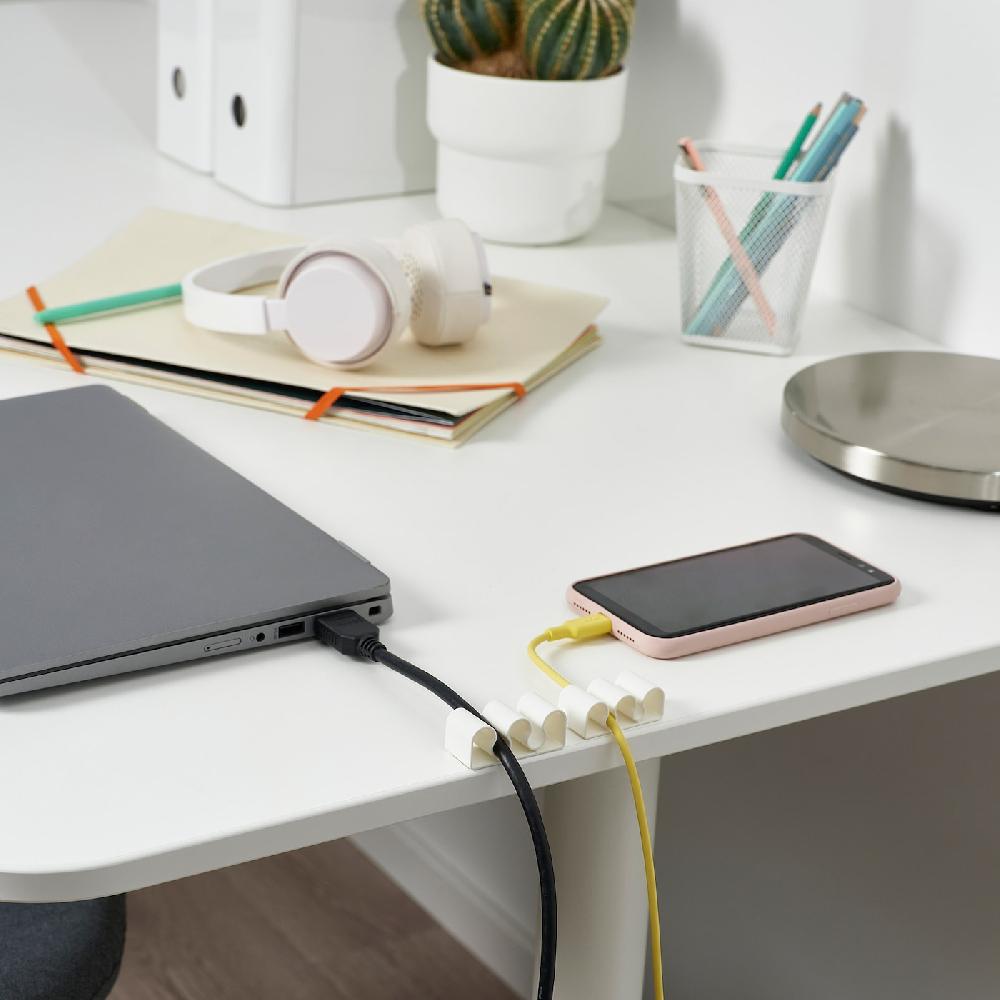 IKEA KALKSTUFF Set Di 3 Supporti Per Cavi Bianco