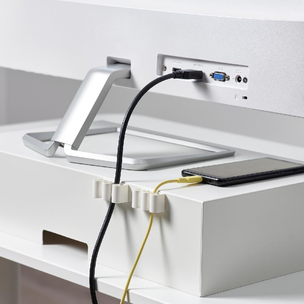 IKEA KALKSTUFF Set Di 3 Supporti Per Cavi Bianco
