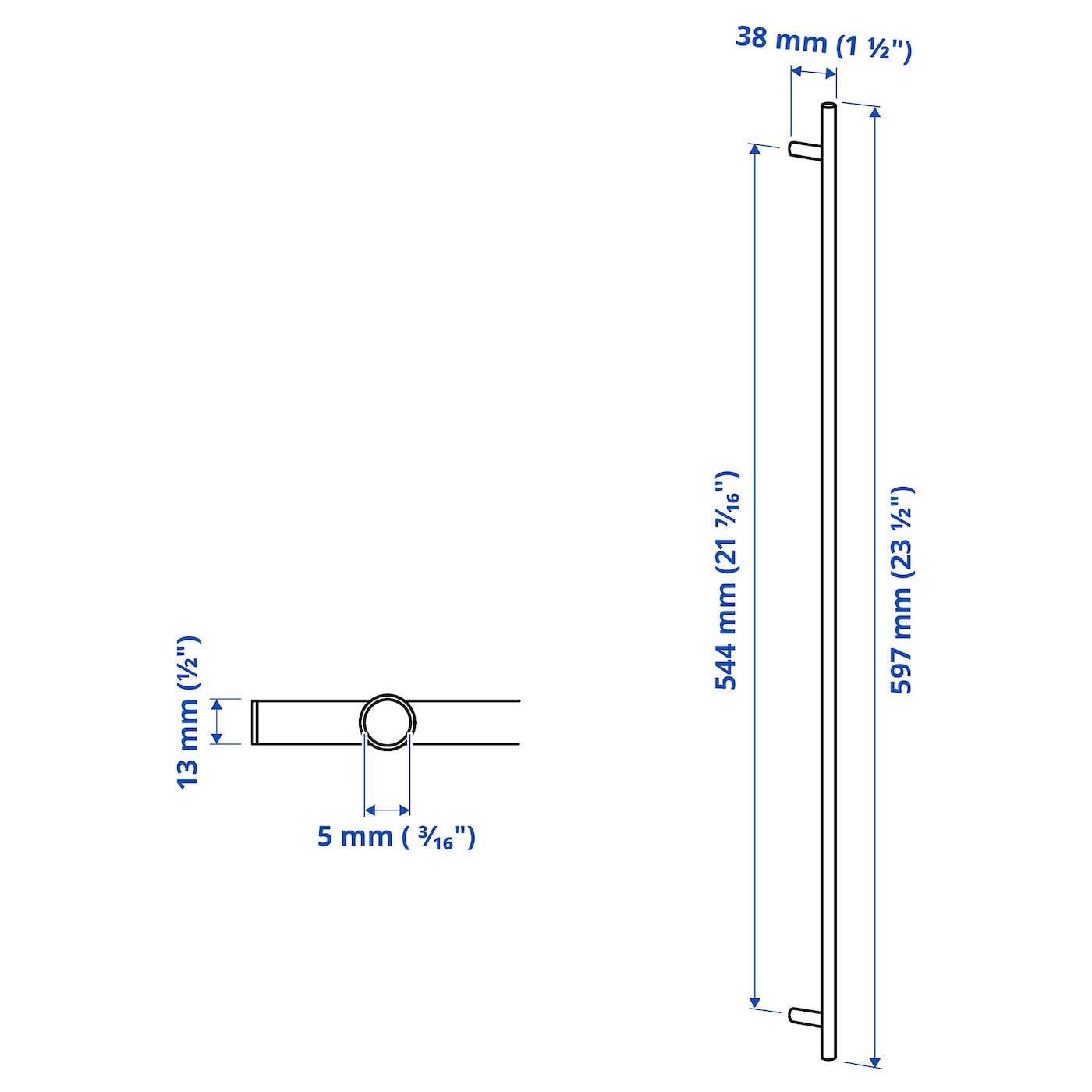 IKEA KALLRÖR Maniglia Inox 597 Mm