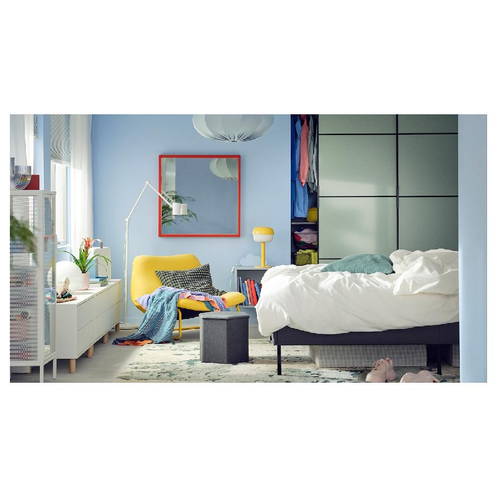 IKEA KJUGE Pouf Con Contenitore Knisa Grigio Scuro