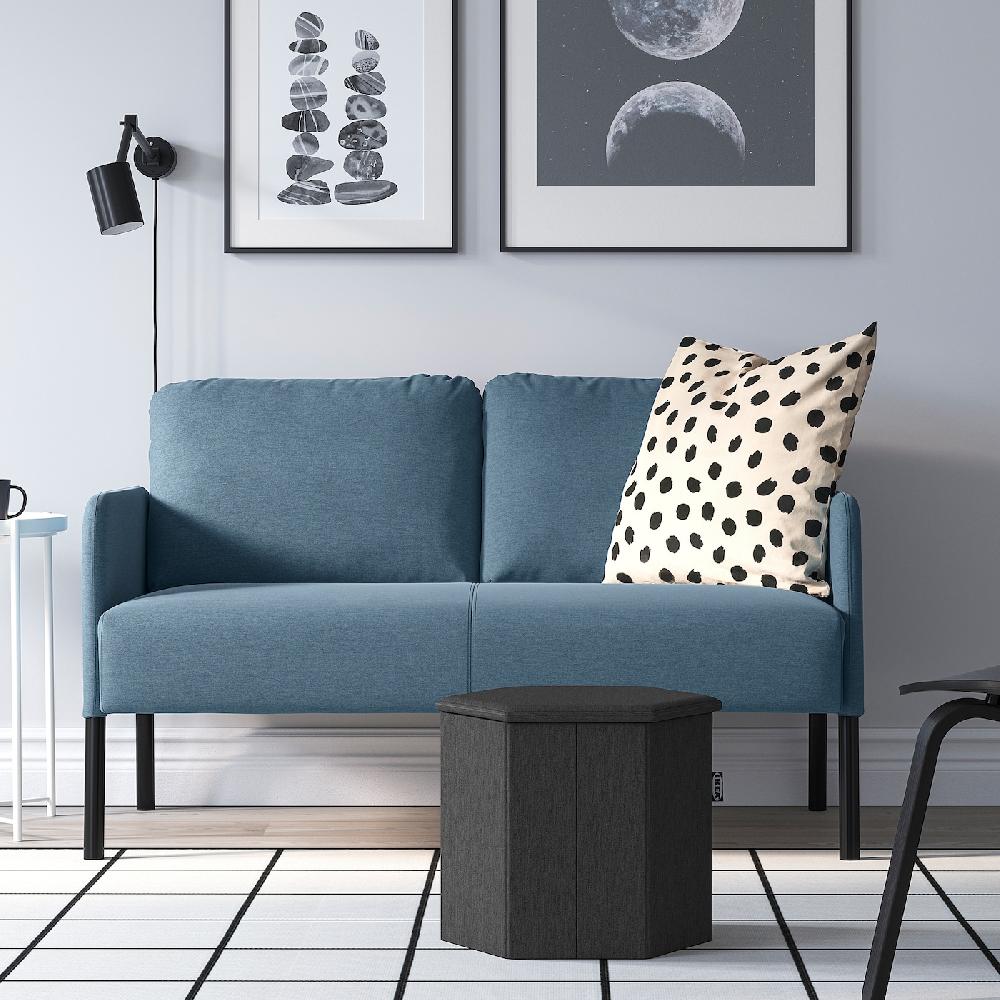 IKEA KJUGE Pouf Con Contenitore Knisa Grigio Scuro