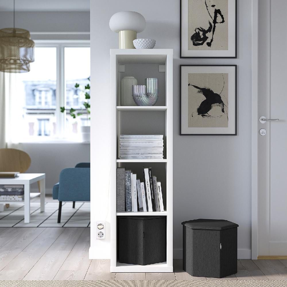 IKEA KJUGE Pouf Con Contenitore Knisa Grigio Scuro