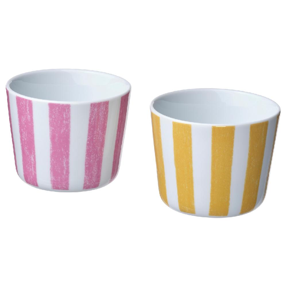 IKEA KLIPPAKLEJA Tazza fantasia/giallo rosa 24 cl