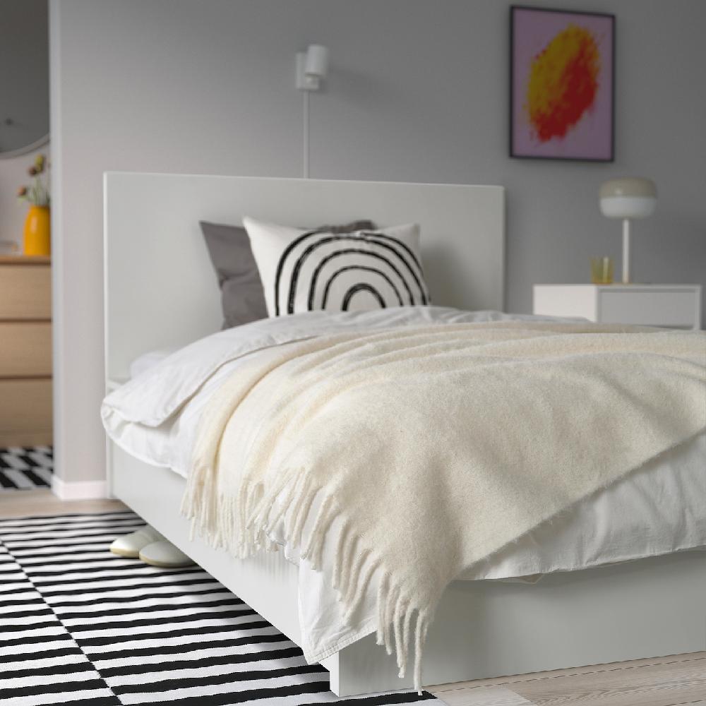 IKEA KLIPPOXEL Plaid Bianco Sporco 130x170 Cm