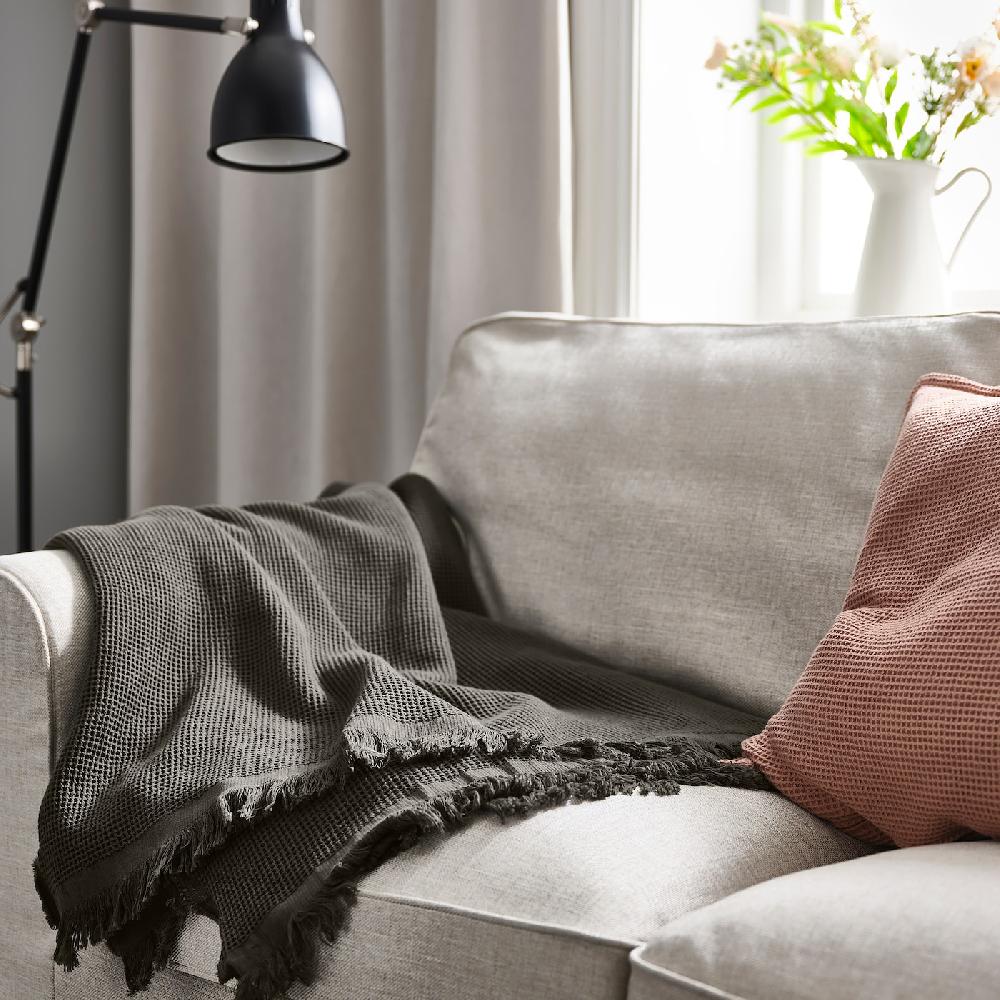 IKEA KLOTSTARR Plaid Antracite 130x170 Cm