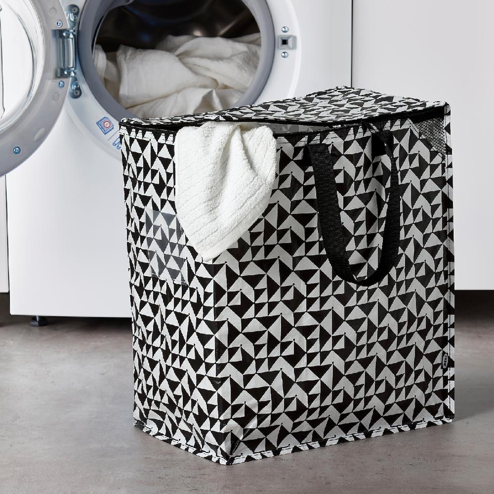 IKEA KNALLA Borsa Nero/bianco 40x25x47 Cm/47 L