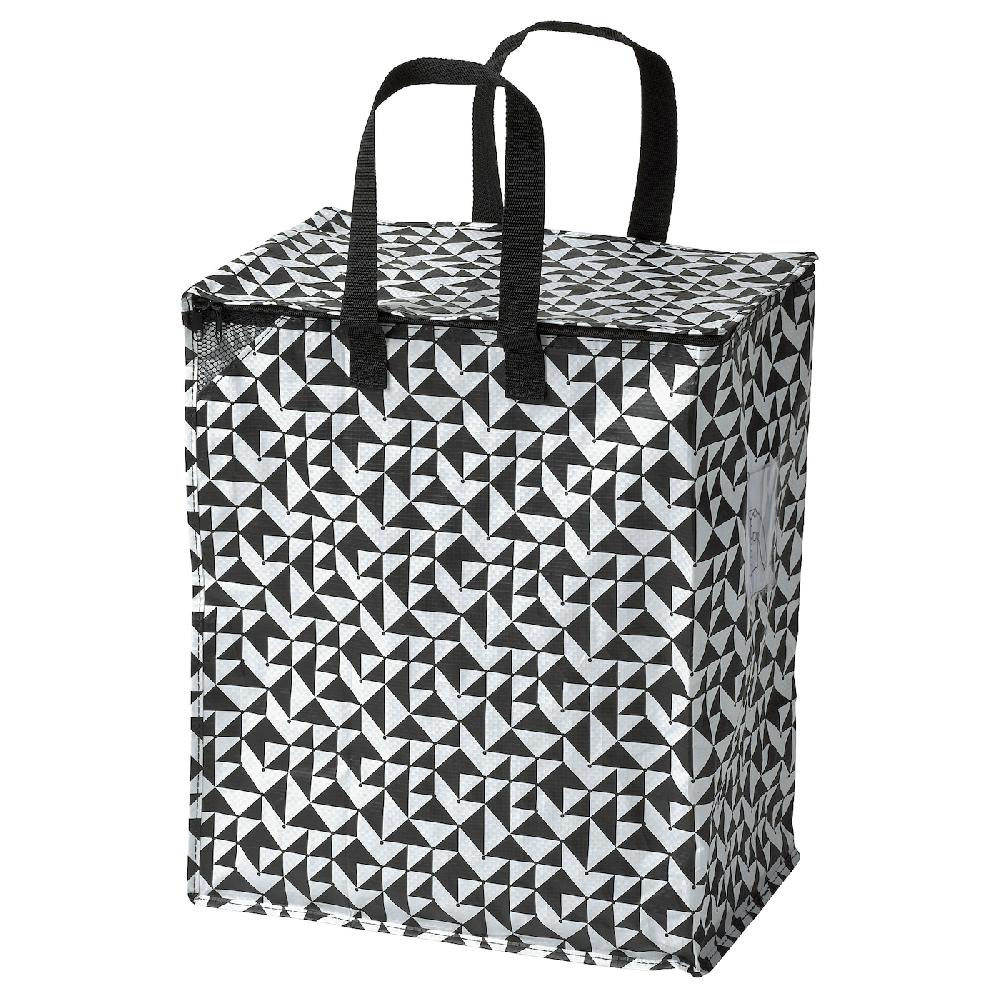 IKEA KNALLA Borsa nero/bianco 40x25x47 cm/47 l