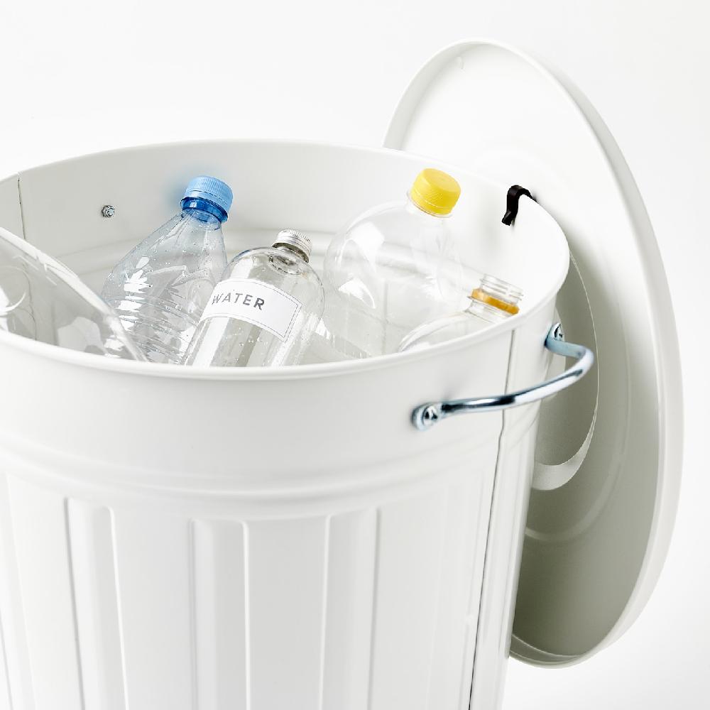 IKEA KNODD Bidone Con Coperchio Bianco 40 L