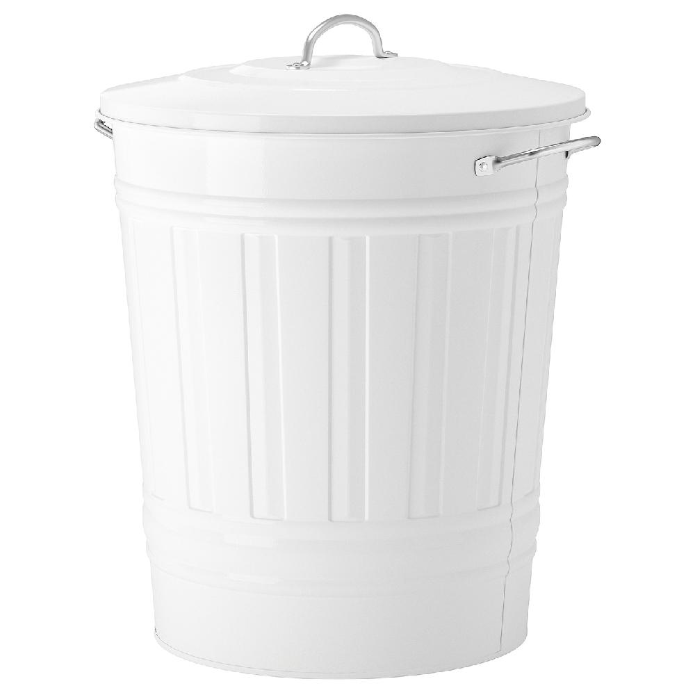 IKEA KNODD Bidone con coperchio bianco 40 l