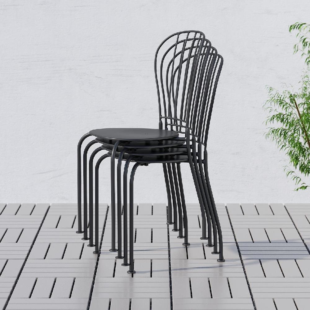 IKEA LÄCKÖ Tavolo+2 Sedie Da Giardino Grigio