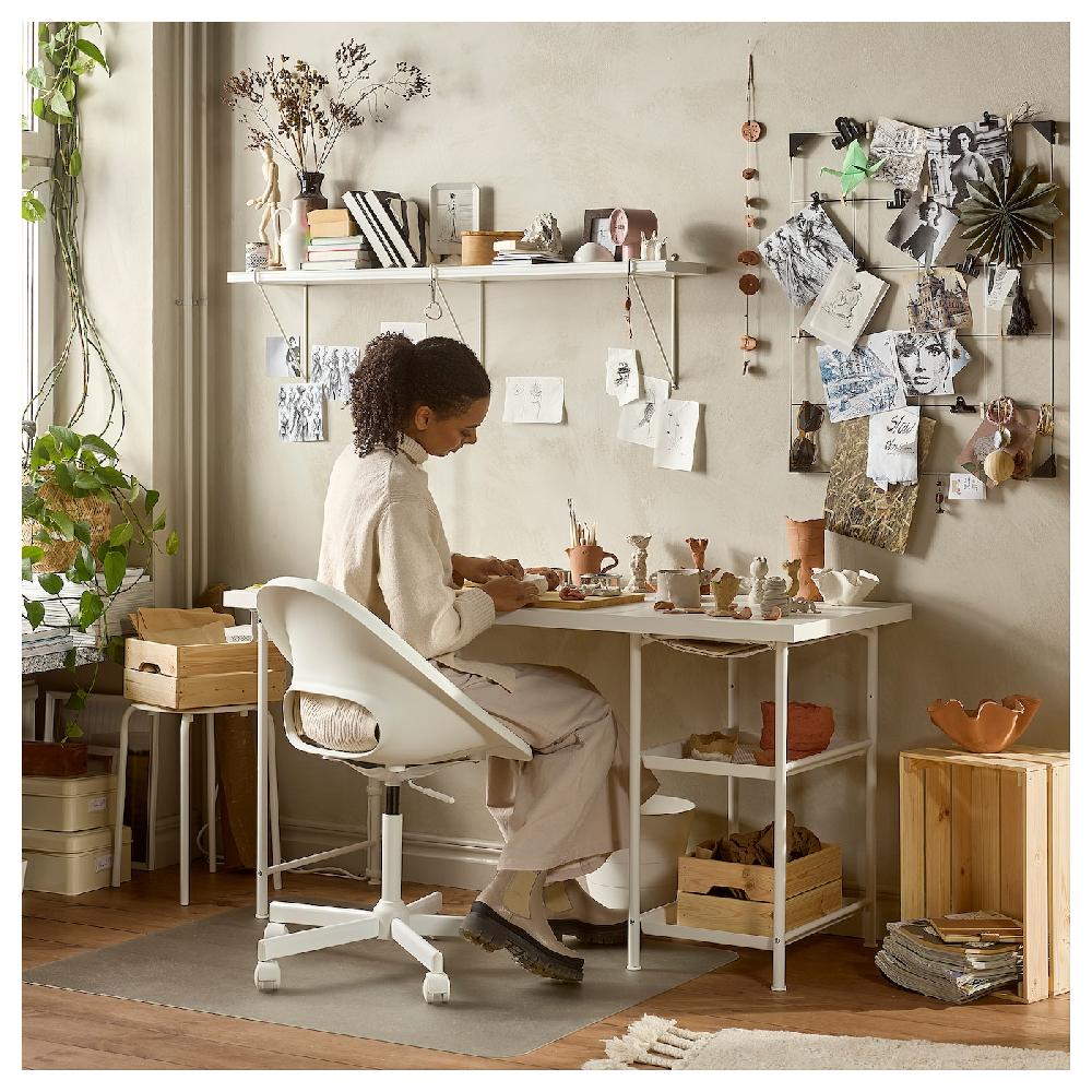 IKEA LAGKAPTEN Piano Tavolo Bianco 140x60 Cm