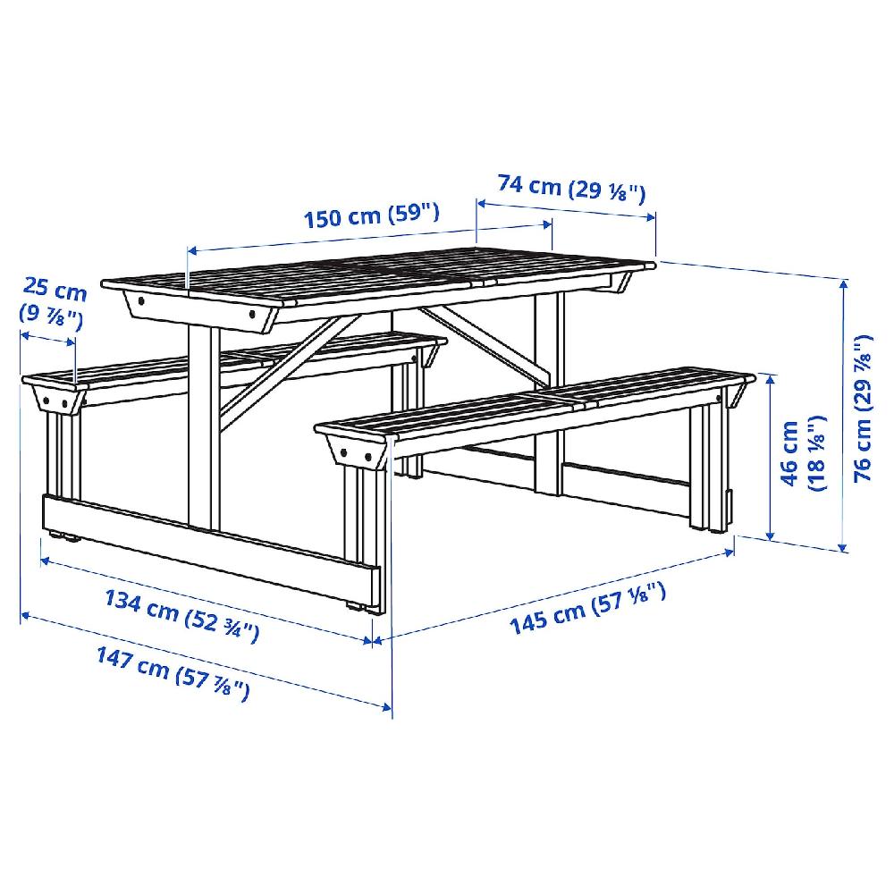 IKEA LERHOLMEN Tavolo Da Picnic Acacia Da Esterno