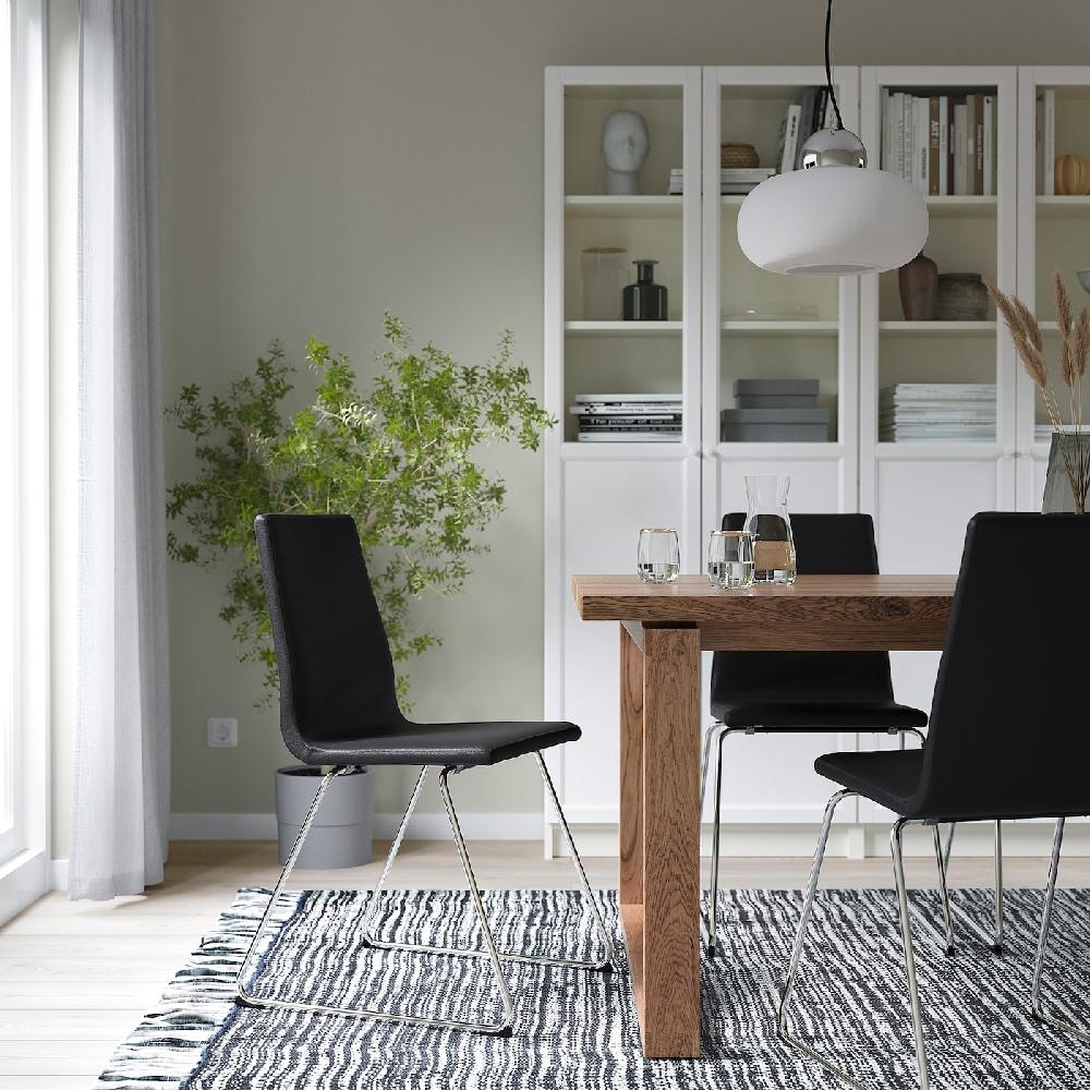 IKEA LILLÅNÄS Sedia Cromato/Bomstad Nero