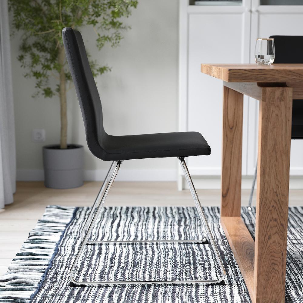 IKEA LILLÅNÄS Sedia Cromato/Bomstad Nero